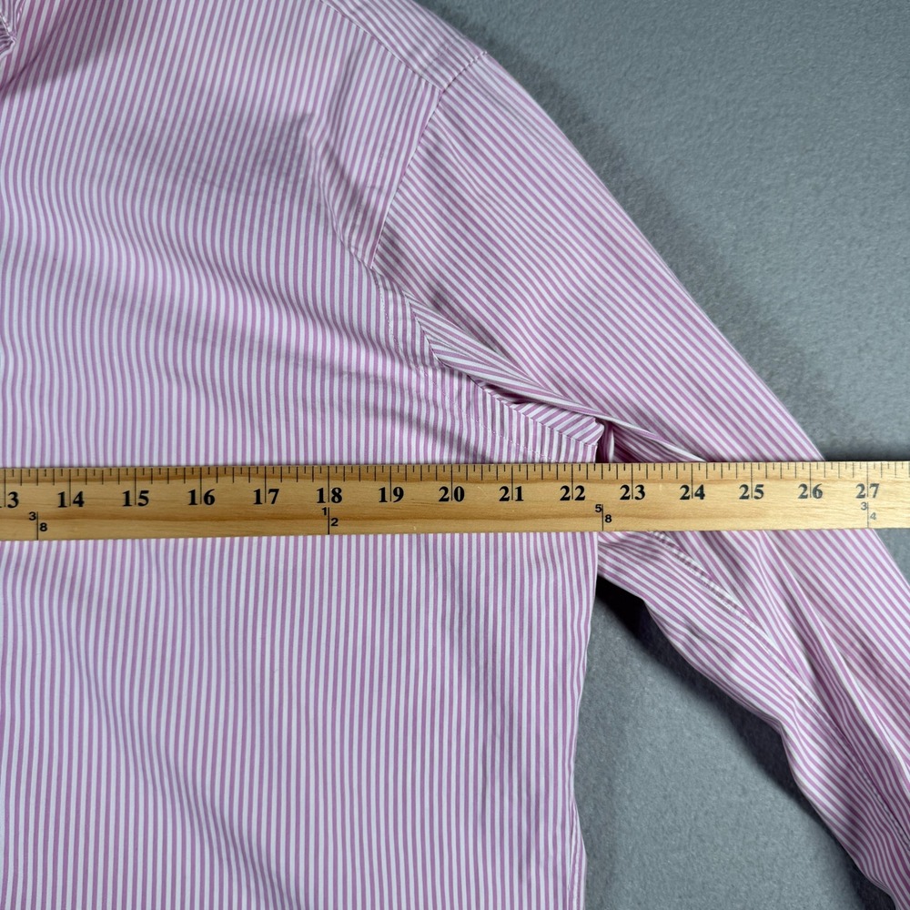 Polo Ralph Lauren Regent Classic Fit Striped Shirt Pink White 15.5 34/35 Mens - Picture 7 of 13